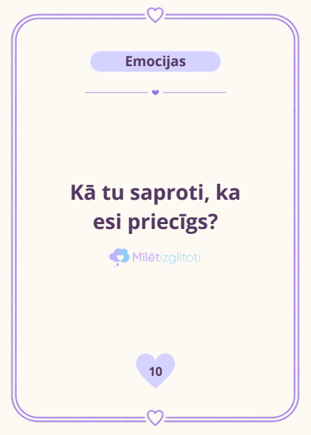 Sarunu kartītes paraugs: Kā tu saproti, ka esi priecīgs?